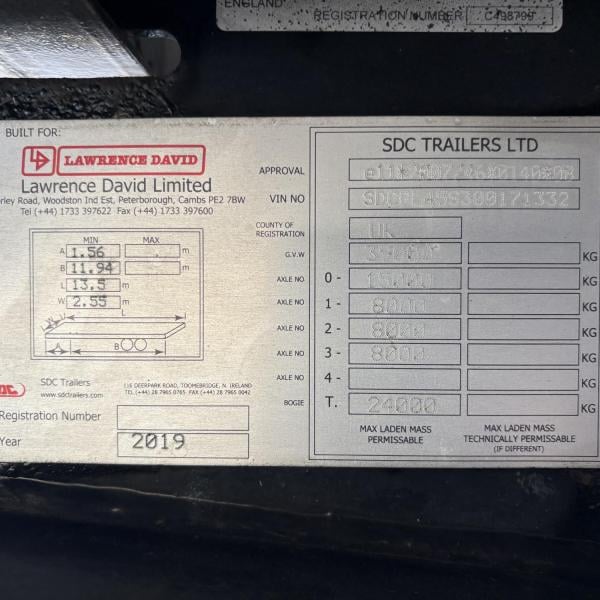 Lawrence David 4.5 MT Triaxle Curtainside Trailer